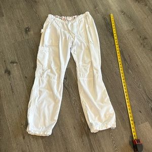 White Koi Scrub Pants Medium